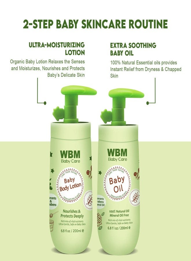 WBM Baby Oil & Baby Lotion Set For Soft and Healthy Skin Care, Moisturizing & Nourishing Newborn Essentials With 100% Natural Ingredients and Vitamin E - Image 3